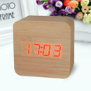 Honana DX-CO300 Electronic Clock Creative Waterproof Time Watch Digital Wooden Alarm Clock