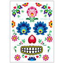 Halloween Cosplay Waterproof Temporary Skull Face Tattoo Sticker Makeup Dress Art Prop