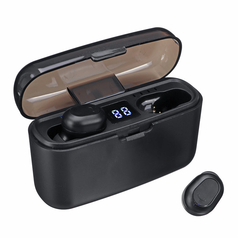 TWS Mini bluetooth LED Digital Display Earphone Waterproof Auto Pair Headset with 2000mAh Power Bank