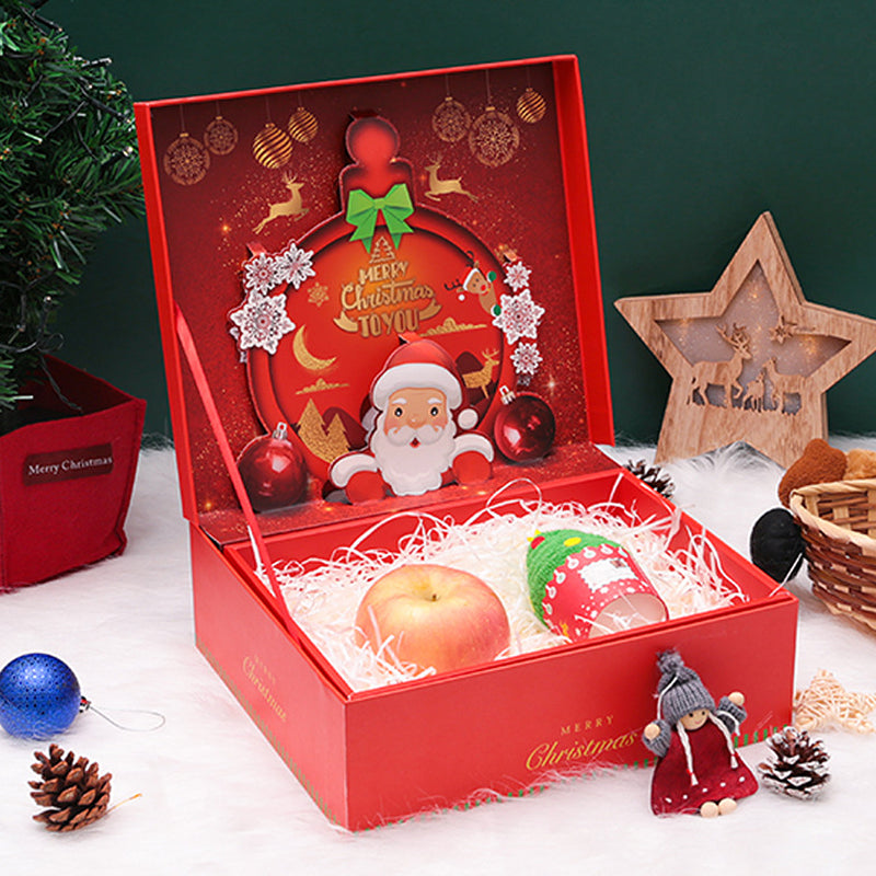 32*27.5*11cm Christmas Eve Decorations Gift Box Stereo Pattern Inside With Bag Hard Paper