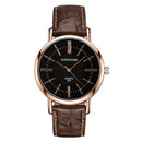 KINGNUOUS 022 Casual Style Leather Strap Men Wrist Watch Leather Band Quartz Watches