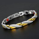 Fashion Magnetic Therapy Single Row Bracelet For Men Stainless Steel Silver Gold Chain Bracelet