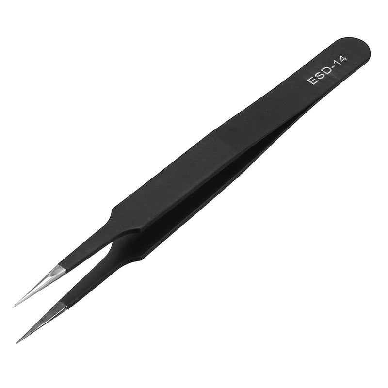 PARON Stainless Steel Anti-static Curved Straight Tip Forceps Precision Soldering Tweezer Electronic ESD Tweezers Tool ESD-10/ESD-11/ESD-12/ESD-13/ESD-14/ESD-15