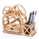 Wooden Pen Holder Creative DIY Office Desktop Card Case Decoration Multifunctional Desktop Organizer Storage Box Holiday Gifts