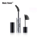 Music Flower Black Thick Double Brush Mascara Electric Eye Fixer Makeup Waterproof Longlasting Curling Smudgeproof