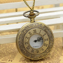 DEFFRUN Vintage Bronze Antique Roman Numbers Quartz Pocket Watch