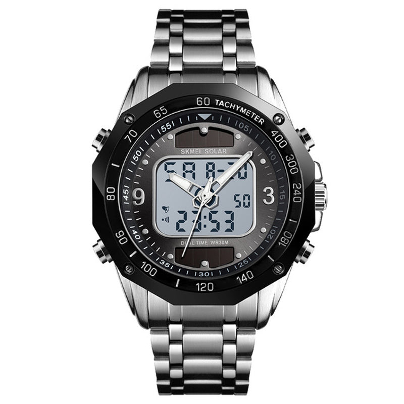 SKMEI 1493 Fashion Men Digital Quartz Watch 3ATM Waterproof Luminous Display Dual Display Watch