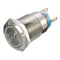 5 Pin 19mm LED Silver Steel Push Button Latching Power Switch Waterproof 12V