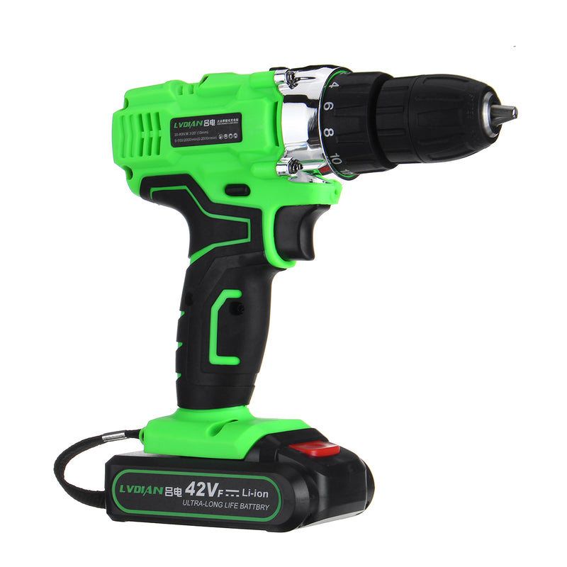 42V 2 Speed Cordless Rechargeable Battery Electric Screwdriver Power Drill