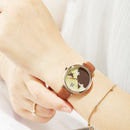 SHENGKE SK K0101 Concise Butterfly Leather Strap Fashion Female Wristband Fresh Color Women Quartz Watch