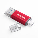 DISAIN T3 Type-C/USB3.0 Mobile Computer Dual-Use U Disk 64GB 128GB USB-C OTG Flash Drive