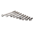 M8 Titanium Alloy Flange Hex Head Bolt Cap Screw 20 30 35 40 45 50 55 60 75 90mm
