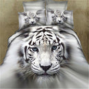 3 PCS Bedding Sets 3D Animal Tiger Head Printing Quilt Cover Pillowcase For Full Size