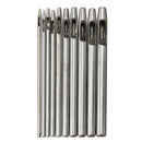10pcs Steel Punch Set 0.5-5mm Leather Hole Craft Tool For Leather Craft Stamp Punch