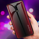 Bakeey Carbon Fiber Gradient Color Shockproof Tempered Glass Protective Case for OnePlus 7