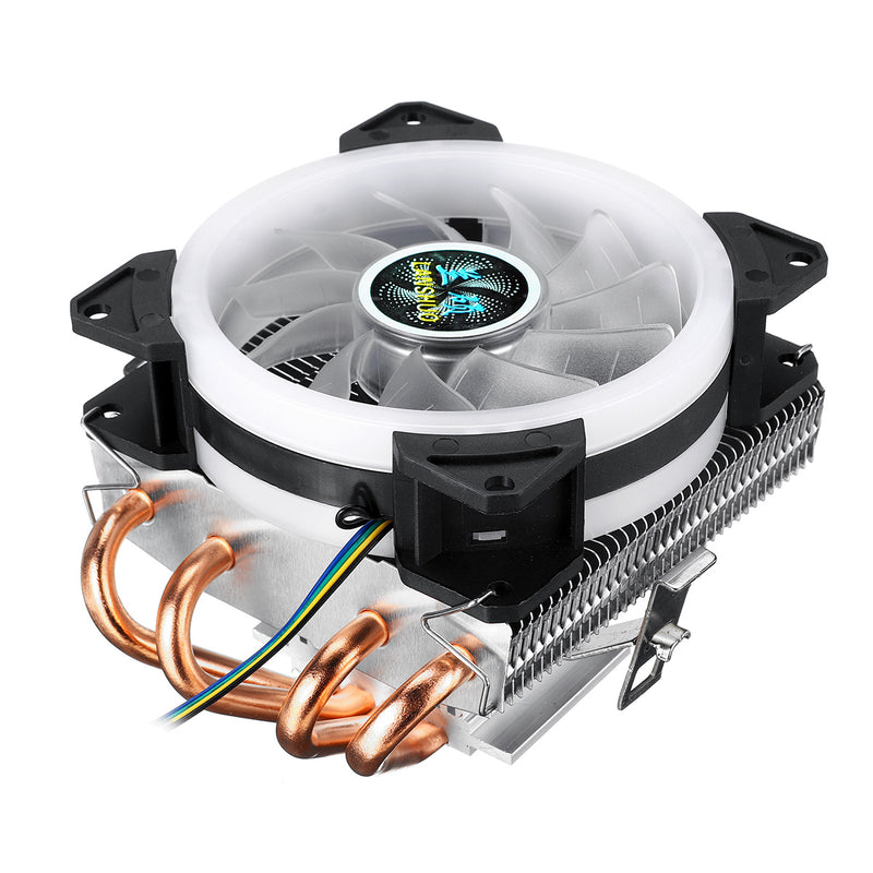 CPU Cooler 4 Heatpipes 90mm 4Pin LED RGB Cooling Fan for LGA 775/1155/1151/1150/1366 AMD