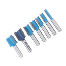 Drillpro 7Pcs 8mm Striaght Shank Router Bit Swallow Tail Woodworking Etching Milling Cutting Tools