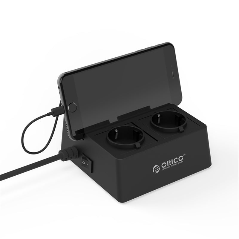 ORICO 2500W 10A 5 USB 2 AC Port Fast Charging USB Charger Surge Protector Socket -EU Plug