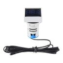 10pcs Mini Crystal Film Square Blue LED Digital Thermometer Signal Light AC 50-380V 220V Temperature Meter Indicator Range -20-200 with 1m Sensor