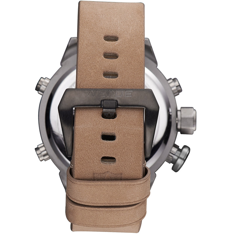 WEIDE WH6101 Fashion LED Digital Watch Waterproof Leather Strap Dual Display Watches