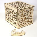 DIY Wedding Gift Cards Box Wooden Money Storage with Lock Decor Supplies
