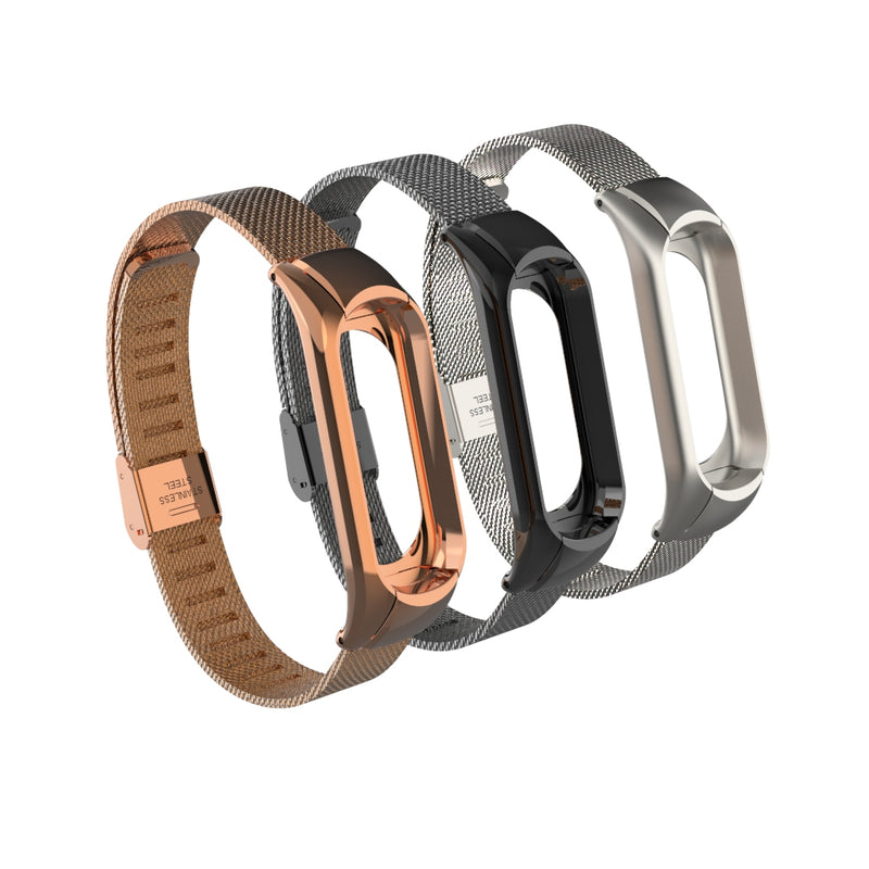 Bakeey Metal Strap Screwless Stainless Steel Replacement Strap Wristband for Xiaomi Mi Band 3