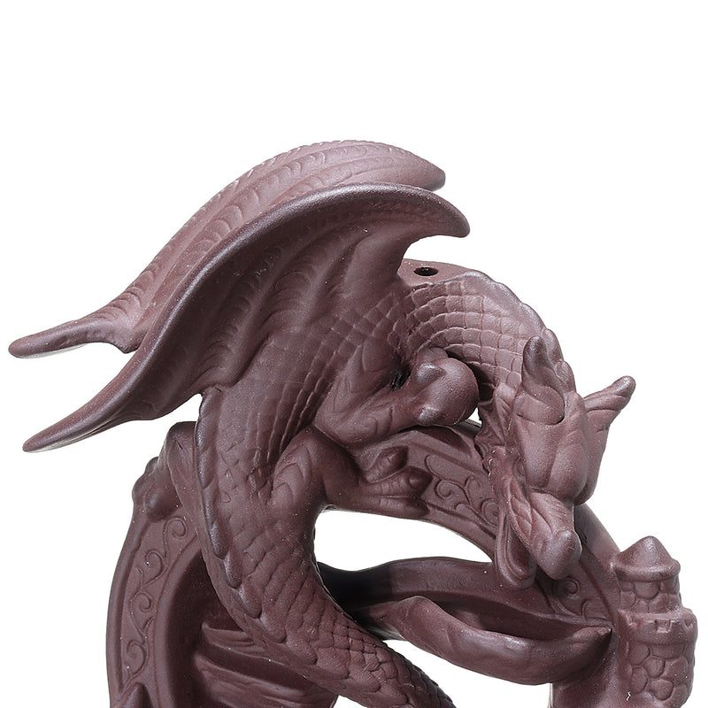 Waterfall Backflow Ceramic Dragon Incense Burner Cone Holder Censer Home Decor