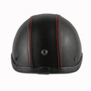 BYB Universal Unisex Motorcycle Scooter Retro Vintage Leather Open Face Helmet