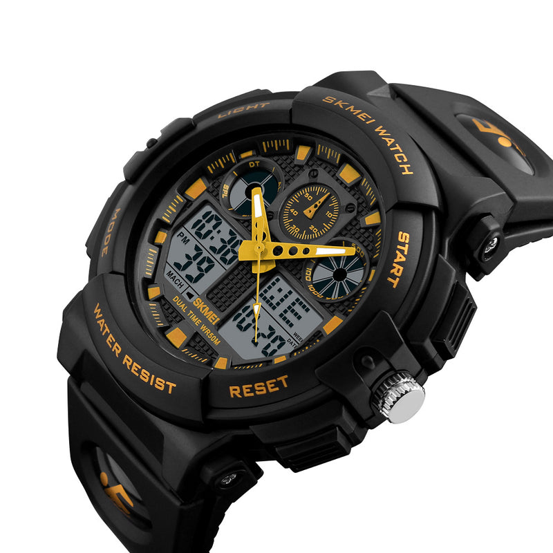 SKMEI 1207 Men Sport Chorongraph 50M Waterproof Luminous Dual Display Digital Watch