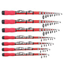 Glass Fiber 1-2.3m Telescopic Fishing Rod Ultralight Mini Portable Travel Spinning Pole