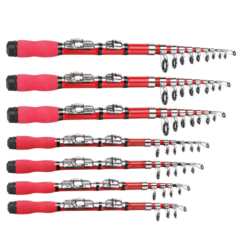Glass Fiber 1-2.3m Telescopic Fishing Rod Ultralight Mini Portable Travel Spinning Pole