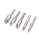 Drillpro 5Pcs Damaged Screw Extractor Drill Bits Guide Set Broken Speed Out Stud Stripped Screw Remover Tool