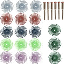 24pcs 80-1000 Grit Radial Bristle Disc Brush Polishing Burr with 3mm Mandrels