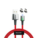 Baseus Zinc Alloy Braided Magnetic Micro Type-C USB 3A 2.4A Fast Charging Data Cable for Samsung Xiaomi Huawei