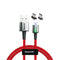 Baseus Zinc Alloy Braided Magnetic Micro Type-C USB 3A 2.4A Fast Charging Data Cable for Samsung Xiaomi Huawei