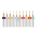 Drillpro 10pcs 0.3-1.2mm Micro Drills Bits Set Titanium Coated PCB Drill Bit