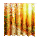 71''x71'' Autumn Deciduous Forest Waterproof Polyester Shower Curtains With Hooks