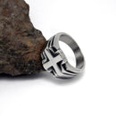 Fashion Vintage Punk Cross Male Titanium Steel Ring Men's Stainless Steel Jewelry