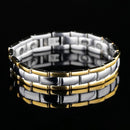 Classic Glossy Gold Business Health Titanium Steel Male Bracelet