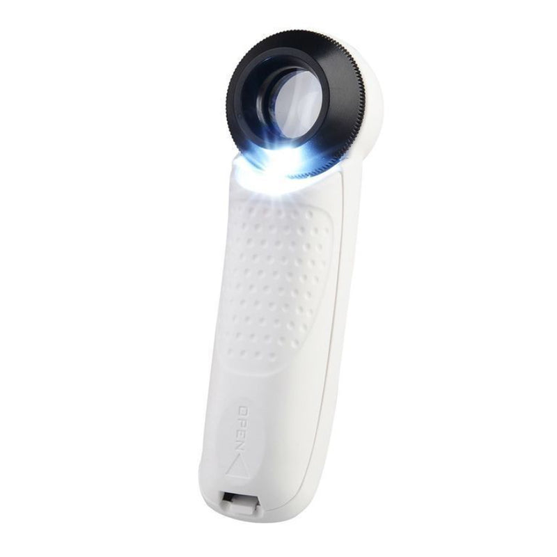 40X Jewelry Magnifier 2 LED Light Optical Glass Lens Magnifying For Jewelry Stamps Coin Collectors