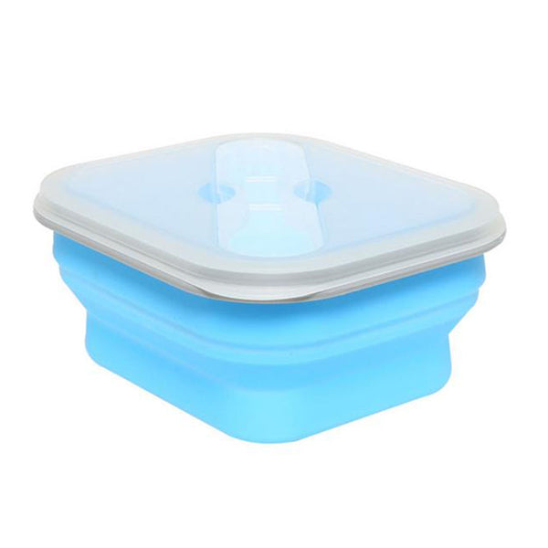 KCASA KC-FY02 Collapsible Silicone Lunch Box BPA Free Foldable Bento Food Container With Tableware