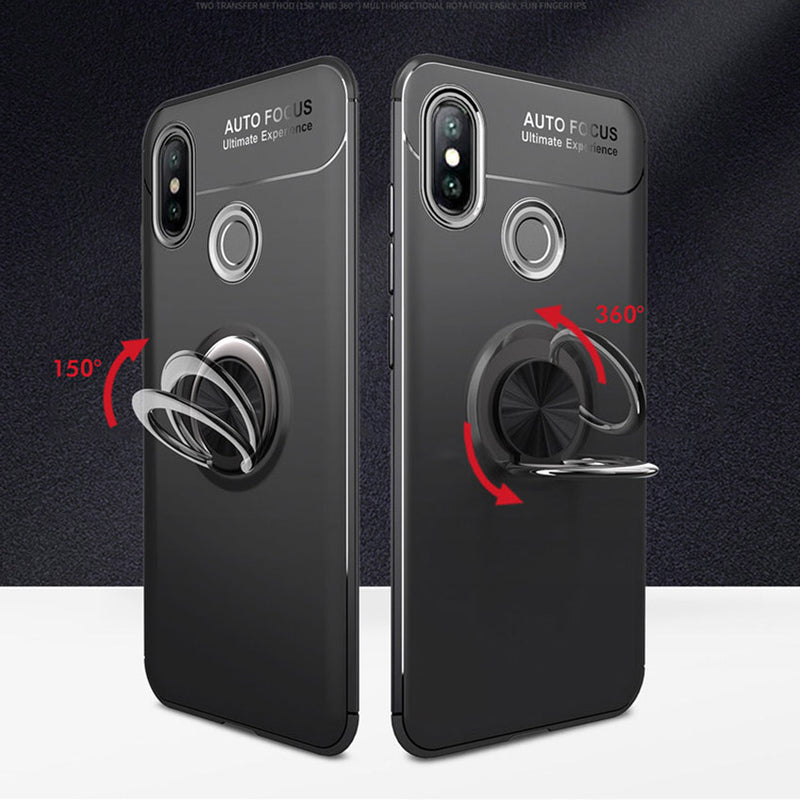 Bakeey Shockproof Magnetic 360 Rotation Ring Holder TPU+PC Protective Case For Xiaomi Mi8 Mi 8