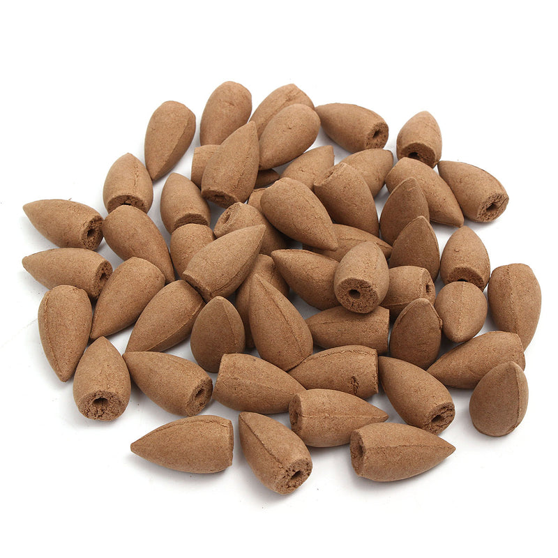 50Pcs/Bag Backflow Incense Cones Sandalwood Jasmine Lavender Wormwood Lily Fragrant Burner Cone