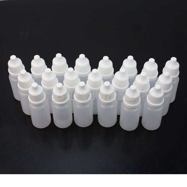50pcs 10ml Empty Squeezable Plastic-Dropper Bottles Eye Liquid Screw Cap L PPH