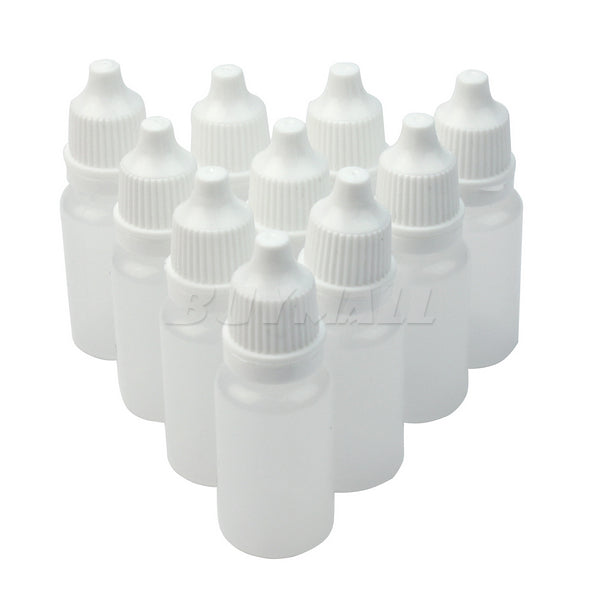 50pcs 10ml Empty Squeezable Plastic-Dropper Bottles Eye Liquid Screw Cap GTY