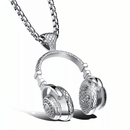 Men's Titanium Steel Earphone Shape Pendant Charm Necklace Hip-hop Accessories