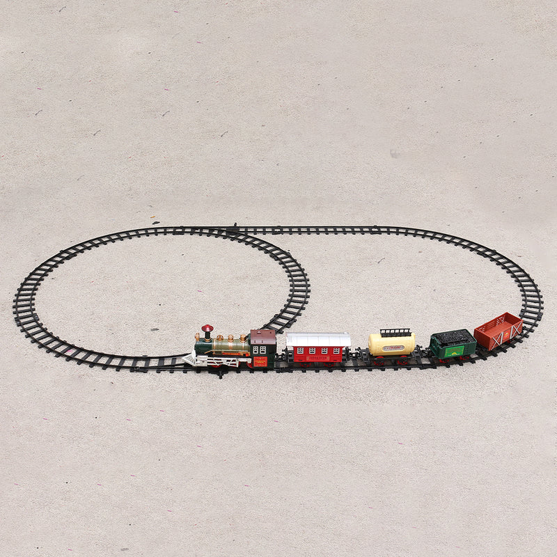 Christmas Electric Rail Train Tracks Set Lights Sound Kids Toys Gift