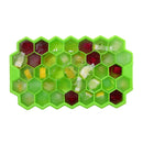 Godmorn 2 Packs of 74 Cubes Hexagon Silicone Ice Cube Mould Ice Mold with Lid for Baby Food And Bar