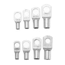 60Pcs Silver SC Bare Terminals lug Tinned Copper Tube Lug Ring Seal Battery Wire Connector Bare Cable Crimped/Soldered Terminal Kit