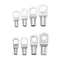 60Pcs Silver SC Bare Terminals lug Tinned Copper Tube Lug Ring Seal Battery Wire Connector Bare Cable Crimped/Soldered Terminal Kit